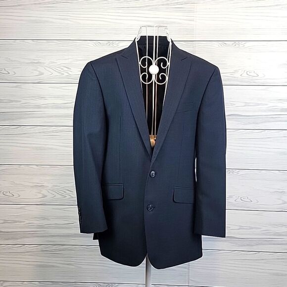 Kenneth Cole Reaction Men's single breasted navy suit blazer Size 38R - Picture 1 of 13